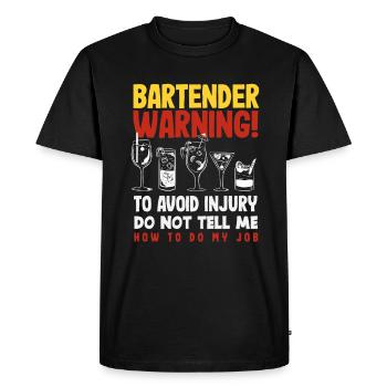 Funny Bartender Saying Bartender Gift - Men's Premium Organic T-Shirt - black - Front - Nico (187cm)
