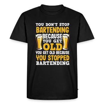 Funny Bartender Saying Bartender Gift - Men's Premium Organic T-Shirt - black - Front - Nico (187cm)