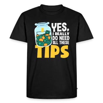 Funny Bartender Saying Bartender Gift - Men's Premium Organic T-Shirt - black - Front - Nico (187cm)