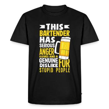 Funny Bartender Saying Bartender Gift - Men's Premium Organic T-Shirt - black - Front - Nico (187cm)