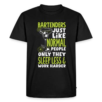 Funny Bartender Saying Bartender Gift - Men's Premium Organic T-Shirt - black - Front - Nico (187cm)