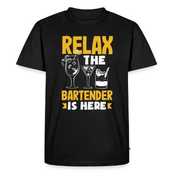 Funny Bartender Saying Bartender Gift - Men's Premium Organic T-Shirt - black - Front - Nico (187cm)