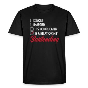 Funny Bartender Saying Bartender Gift - Men's Premium Organic T-Shirt - black - Front - Nico (187cm)
