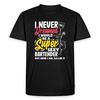 Funny Bartender Saying Bartender Gift - Men's Premium Organic T-Shirt - black - Front - Nico (187cm)
