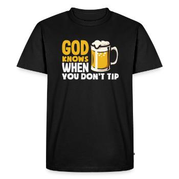 Funny Bartender Saying Bartender Gift - Men's Premium Organic T-Shirt - black - Front - Nico (187cm)