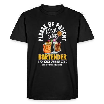 Funny Bartender Saying Bartender Gift - Men's Premium Organic T-Shirt - black - Front - Nico (187cm)