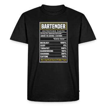 Funny Bartender Saying Bartender Gift - Men's Premium Organic T-Shirt - black - Front - Nico (187cm)