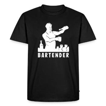 Funny Bartender Saying Bartender Gift - Men's Premium Organic T-Shirt - black - Front - Nico (187cm)