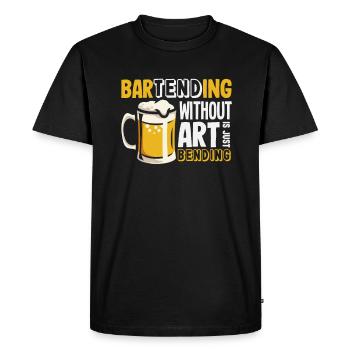 Funny Bartender Saying Bartender Gift - Men's Premium Organic T-Shirt - black - Front - Nico (187cm)