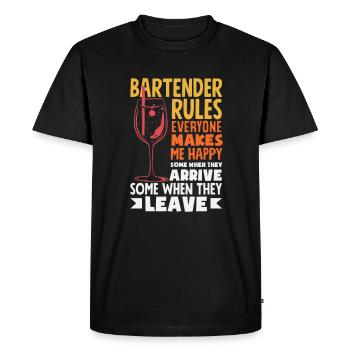 Funny Bartender Saying Bartender Gift - Men's Premium Organic T-Shirt - black - Front - Nico (187cm)