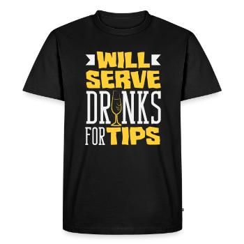 Funny Bartender Saying Bartender Gift - Men's Premium Organic T-Shirt - black - Front - Nico (187cm)