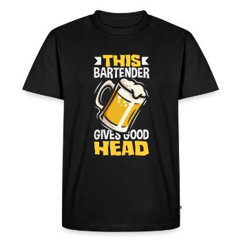 Funny Bartender Saying Bartender Gift - Men's Premium Organic T-Shirt - black - Front - Nico (187cm)