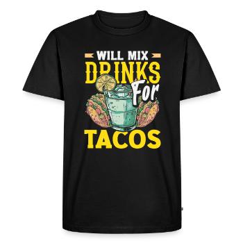 Funny Bartender Saying Bartender Gift - Men's Premium Organic T-Shirt - black - Front - Nico (187cm)