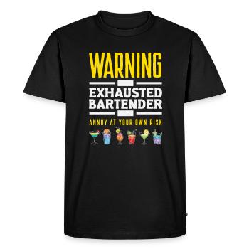 Funny Bartender Saying Bartender Gift - Men's Premium Organic T-Shirt - black - Front - Nico (187cm)