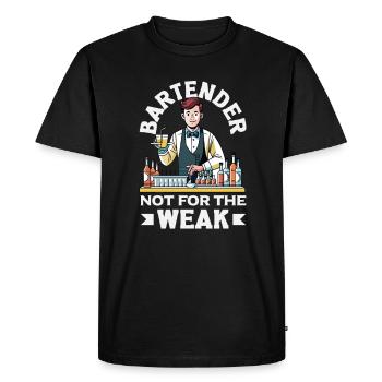 Barman drôle disant cadeau de barman - T-shirt Premium bio Homme - noir - Devant - Nico (187cm)