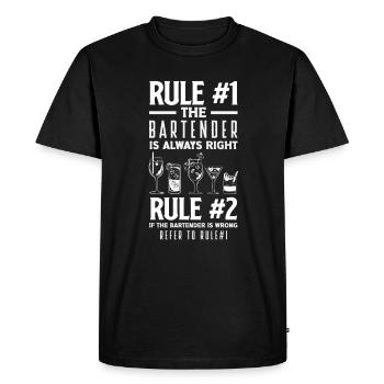 Funny Bartender Saying Bartender Gift - Men's Premium Organic T-Shirt - black - Front - Nico (187cm)