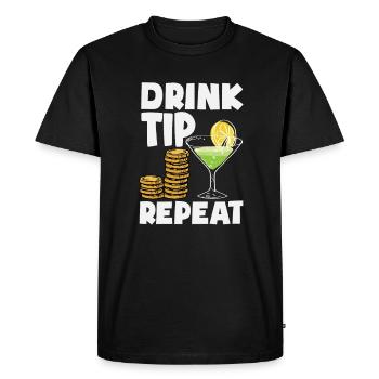 Barman drôle disant cadeau de barman - T-shirt Premium bio Homme - noir - Devant - Nico (187cm)