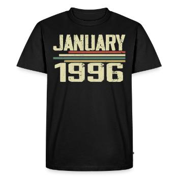 January 1996 - Birthday Gift January 1996 - Men's Premium Organic T-Shirt - black - Front - Nico (187cm)