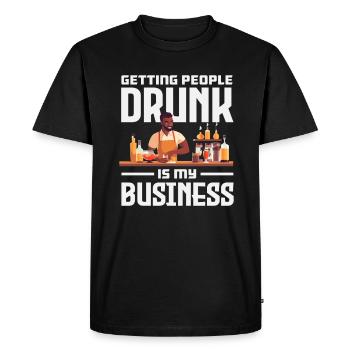 Barman drôle disant cadeau de barman - T-shirt Premium bio Homme - noir - Devant - Nico (187cm)