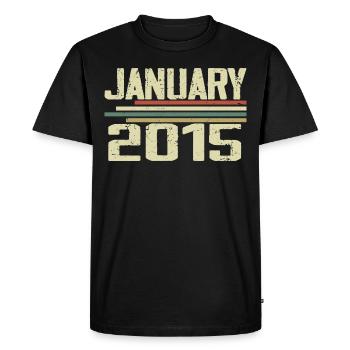 Janvier 2015 - Cadeau d’anniversaire Janvier 2015 - T-shirt Premium bio Homme - noir - Devant - Nico (187cm)
