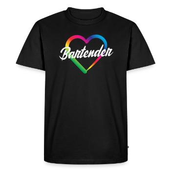 Funny Bartender Saying Bartender Gift - Men's Premium Organic T-Shirt - black - Front - Nico (187cm)