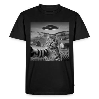 Alien Rencontre Chat Selfie - T-shirt Premium bio Homme - noir - Devant - Nico (187cm)