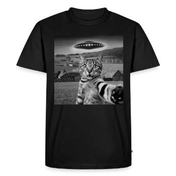 Alien Rencontre Chat Selfie - T-shirt Premium bio Homme - noir - Devant - Nico (187cm)