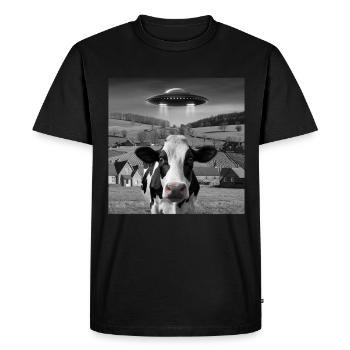 Alien Rencontre Vache Selfie - T-shirt Premium bio Homme - noir - Devant - Nico (187cm)