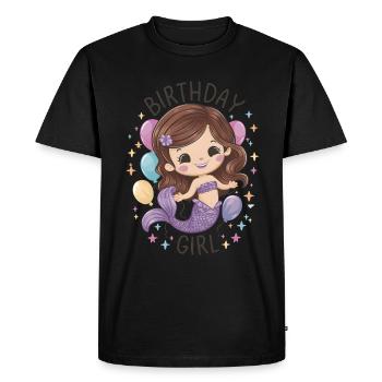 Anniversaire Fille Sirène - T-shirt Premium bio Homme - noir - Devant - Nico (187cm)