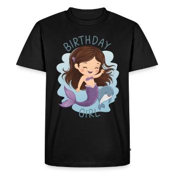 Anniversaire Fille Sirène - T-shirt Premium bio Homme - noir - Devant - Nico (187cm)