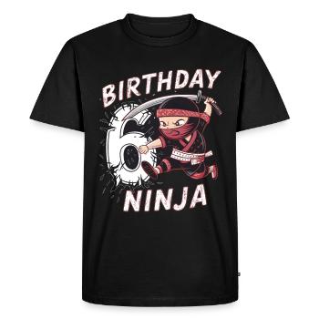 This Little Ninja Is 6 Birthday Shirt - Men's Premium Organic T-Shirt - black - Front - Nico (187cm)