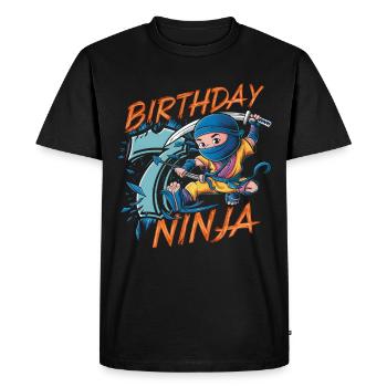 This Little Ninja Is 7 Birthday Shirt - Men's Premium Organic T-Shirt - black - Front - Nico (187cm)