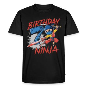 This Little Ninja Is 7 Birthday Shirt - Men's Premium Organic T-Shirt - black - Front - Nico (187cm)