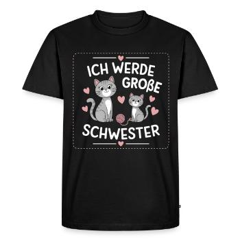 Je vais être une grande sœur chat chats - T-shirt Premium bio Homme - noir - Devant - Nico (187cm)