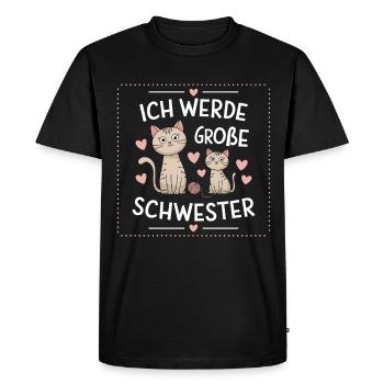 Je vais être une grande sœur chat chats - T-shirt Premium bio Homme - noir - Devant - Nico (187cm)