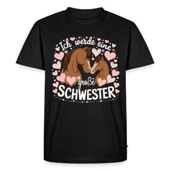 Je vais être une grande sœur cheval chevaux - T-shirt Premium bio Homme - noir - Devant - Nico (187cm)