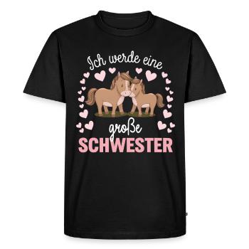 Je vais être une grande sœur cheval chevaux - T-shirt Premium bio Homme - noir - Devant - Nico (187cm)