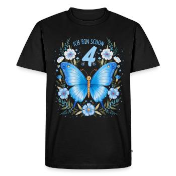 4th Birthday Butterfly Children's Birthday Party - Men's Premium Organic T-Shirt - black - Front - Nico (187cm)