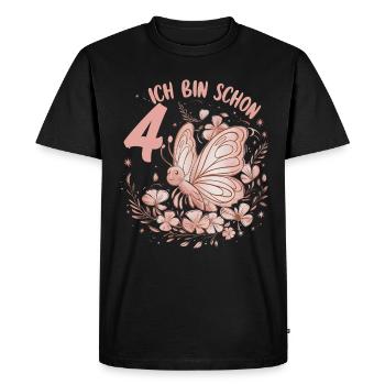 4th Birthday Butterfly Children's Birthday Party - Men's Premium Organic T-Shirt - black - Front - Nico (187cm)