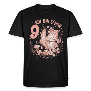 9e anniversaire papillon fête d’anniversaire des enfants - T-shirt Premium bio Homme - noir - Devant - Nico (187cm)