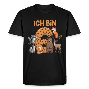 6e anniversaire 6 ans Animaux de la forêt Animaux de la forêt - T-shirt Premium bio Homme - noir - Devant - Nico (187cm)
