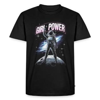 Le pouvoir des filles Fraune Power - T-shirt Premium bio Homme - noir - Devant - Nico (187cm)