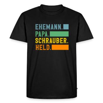 Husband Dad Mechanic Hero - Men's Premium Organic T-Shirt - black - Front - Nico (187cm)