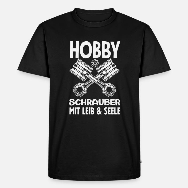 Hobby Schrauber Mit Leib & Seele - Männer Premium Bio T-Shirt - Schwarz