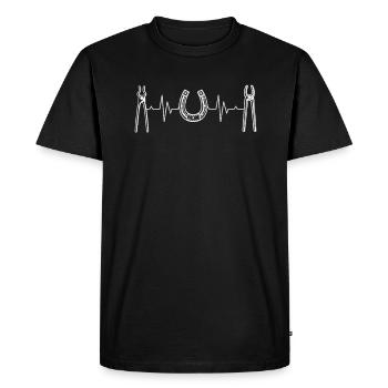 Motif de battement de cœur de maréchal-ferrant - T-shirt Premium bio Homme - noir - Devant - Nico (187cm)