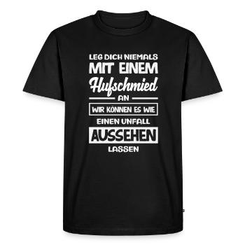 Ne dérangez jamais avec un maréchal-ferrant - T-shirt Premium bio Homme - noir - Devant - Nico (187cm)