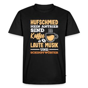 Maréchal-ferrant Café Musique Jurons Conduire - T-shirt Premium bio Homme - noir - Devant - Nico (187cm)