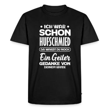 J’étais déjà maréchal-ferrant Une pensée - T-shirt Premium bio Homme - noir - Devant - Nico (187cm)