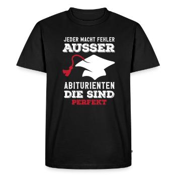 Tout le monde fait des erreurs, sauf les diplômés du secondaire - T-shirt Premium bio Homme - noir - Devant - Nico (187cm)