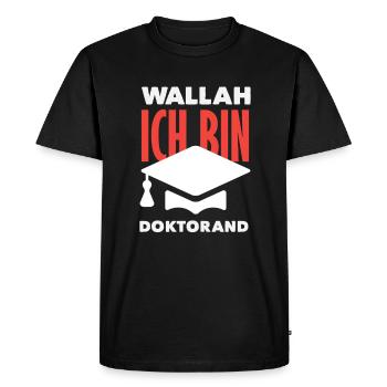 Je suis titulaire d’un doctorat - T-shirt Premium bio Homme - noir - Devant - Nico (187cm)